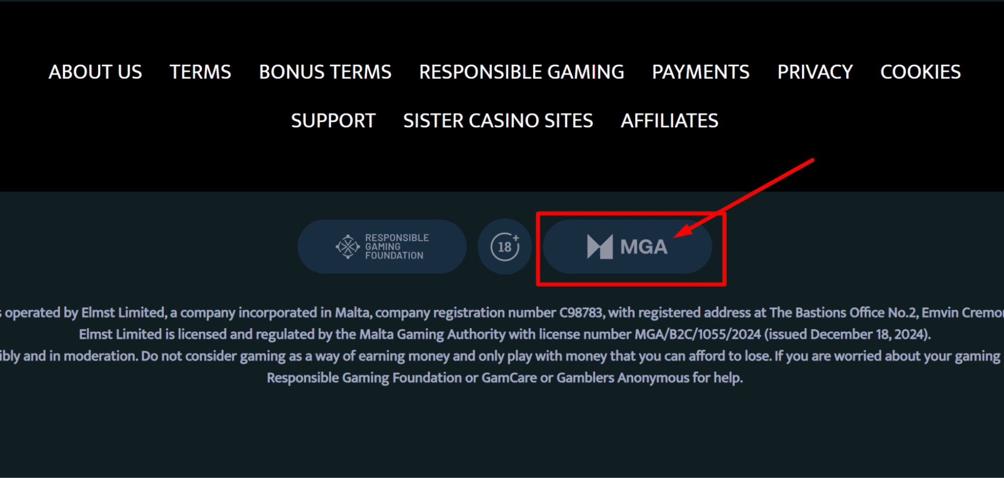 Licenslogga i sidfoten